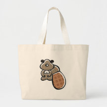 cute cartoon beaver tote bags