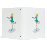 cute cartoon blonde girl figure skating binder