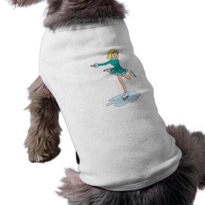 cute cartoon blonde girl figure skating dog clothing by sports_shop