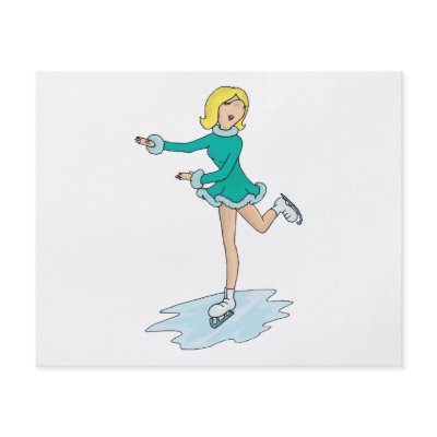 cute cartoon blonde girl figure skating personalized flyer by sports_shop