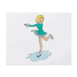 cute cartoon blonde girl figure skating personalized flyer
