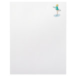 cute cartoon blonde girl figure skating customized letterhead