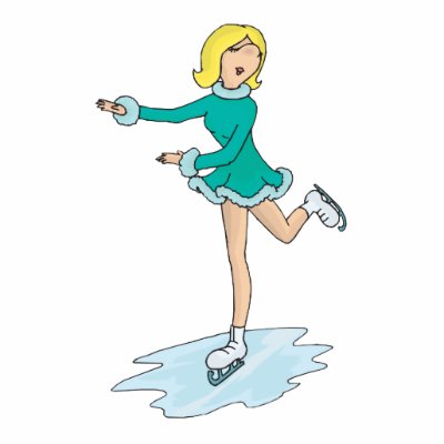 cute cartoon blonde girl figure skating photo cut out by sports_shop