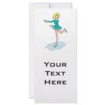 cute cartoon blonde girl figure skating rack cards