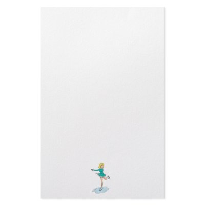 cute cartoon blonde girl figure skating stationery by sports_shop
