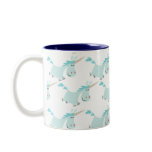 Cute Cartoon Blue Unicorns mug