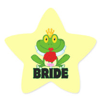 cute cartoon bride froggy frog with text stickers