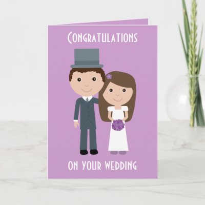 Wedding Gifts  Bride  Groom on Cute Cartoon Bride   Groom Wedding Card At Zazzle Ca