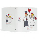 Cute Cartoon Bride Groom Wedding Couple Journal 1. Binder