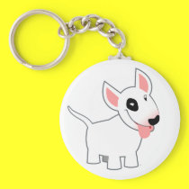 Cute Cartoon Bull Terrier Keychain
