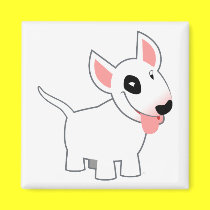 Cute Cartoon Bull Terrier Magnet