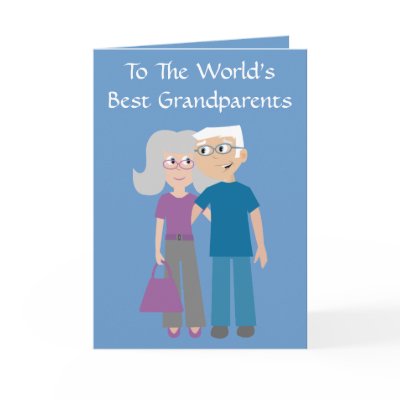 Cute Cartoon Characters Grandparents Day Card by Molly_Sky