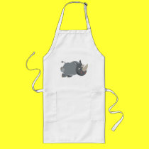 Cute Cartoon Charging Rhino Cooking Apron
