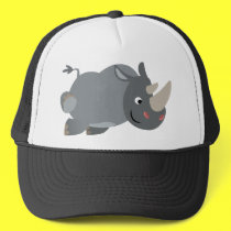 cartoon charging rhino