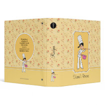 Cute Cartoon Chef Girl Recipe Binder