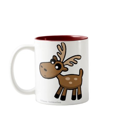 Cute cartoon chocolate Moose from Canada Mug by Onno_Animation