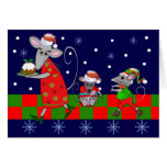 Cute Cartoon Christmas card with Mice