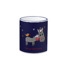 Cute Cartoon Christmas mug with Donkey