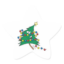 cute cartoon christmas tree character sticker
