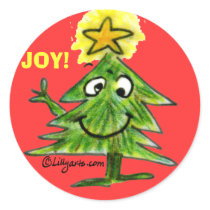 Cute Cartoon Christmas Tree Sticker