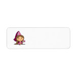 Cute Cartoon Clip Art Princess in a Pink Dress Custom Return Address Label