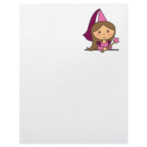 Cute Cartoon Clip Art Princess in a Pink Dress Custom Letterhead
