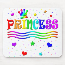 Cute Cartoon Clip Art Rainbow Princess Tiara Mouse Pads