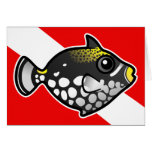 Cute Cartoon Clown Triggerfish Dive Flag Card