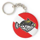 Cute Cartoon Clown Triggerfish Dive Flag Key Chains