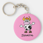 Cute Cartoon Cow Personalized Name Gift Keychain