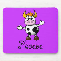 Cute Cartoon Cow Personalized Name Gift mousepads