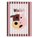 Cute cartoon cow + pig = Moink card
