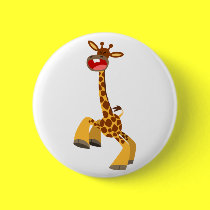 Cute Cartoon Dancing Giraffe Button Badge