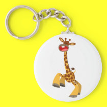 Cute Cartoon Dancing Giraffe Keychain