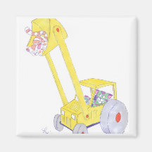 cute cartoon digger and cats magnet