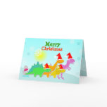Cute Cartoon Dinosaurs Christmas Card