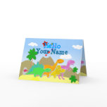 Cute Cartoon Dinosaurs Hello Card