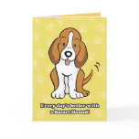 Cute Cartoon Dog Basset Hound Greeting Card