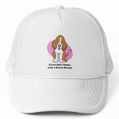 Cute Cartoon Dog Basset Hound Hat by PawsofGlory