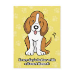 Cute Cartoon Dog Basset Hound Postcard