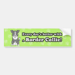 Cute Cartoon Dog Border Collie Bumper Sticker