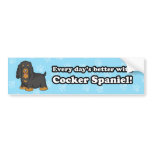 Cute Cartoon Dog Cocker Spaniel Bumper Sticker