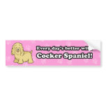 Cute Cartoon Dog Cocker Spaniel Bumper Sticker