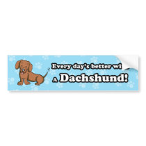 Cute Cartoon Dog Dachshund Bumper Sticker