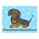 Cute Cartoon Dog Dachshund Postcard