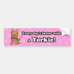 Cute Cartoon Dog Yorkie Bumper Sticker
