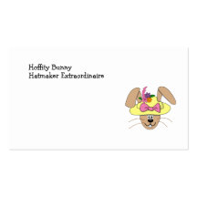 Cute Cartoon Easter Bunny in A Bonnet Business Card Template