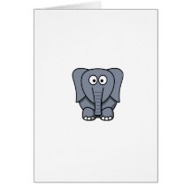 Cute Cartoon Elephant Clipart Greeting Cards