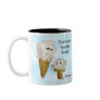 Cute Cartoon Faces Ice Cream Cones Coffee Mugs