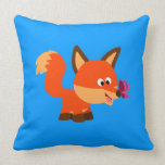 Cute Cartoon Fox  And Butterfly Pillow oreillers american